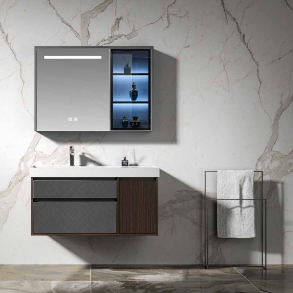 Bathroom Cabinet With Mirror K-9055- wall-mounted Vanity Unit for Modern Bathrooms