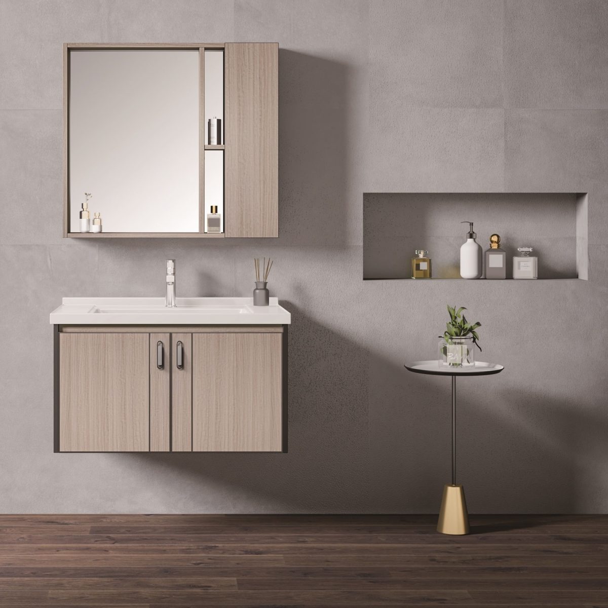 Bathroom Cabinet With Mirror K-9110- wall-mounted Vanity Unit for Modern Bathrooms - Image 1
