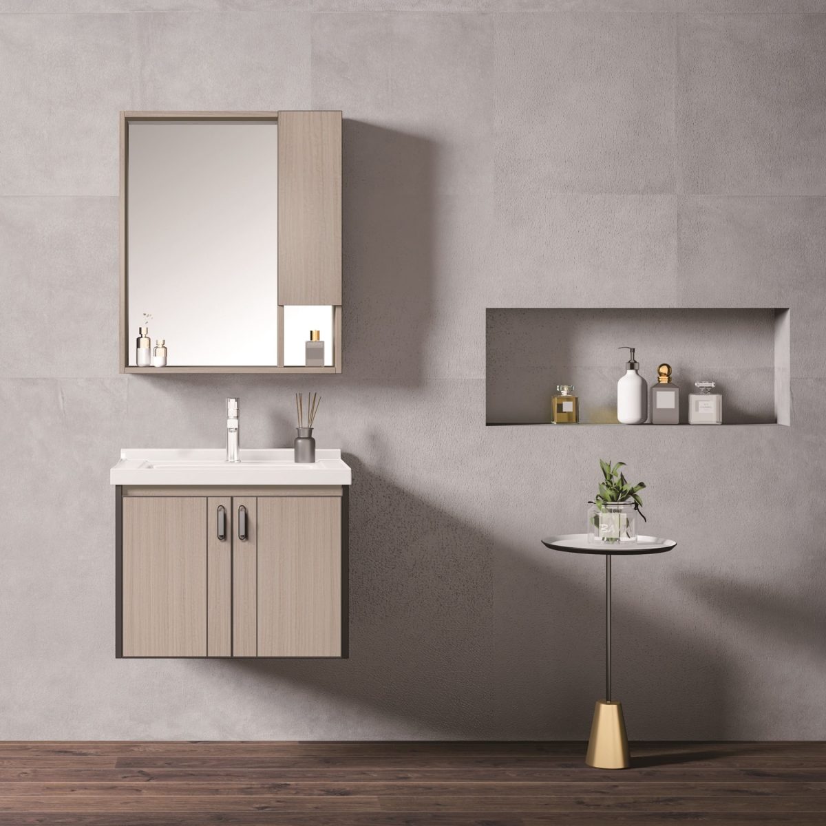 Bathroom Cabinet With Mirror K-9112- wall-mounted Vanity Unit for Modern Bathrooms - Image 1