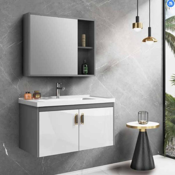 Bathroom Cabinet With Mirror K-9128- wall-mounted Vanity Unit for Modern Bathrooms