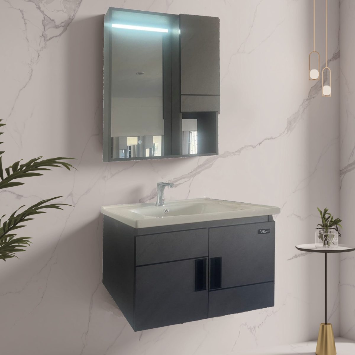Bathroom Cabinet With Mirror K-9147A- wall-mounted Vanity Unit for Modern Bathrooms - Image 1