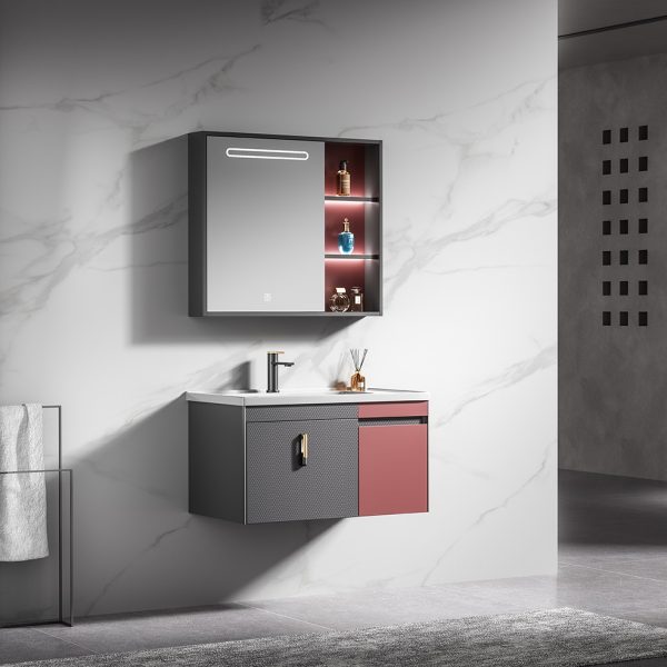 Bathroom Cabinet With Mirror K-9618- wall-mounted Vanity Unit for Modern Bathrooms
