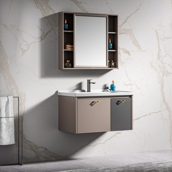 Bathroom Cabinet With Mirror k-9635- wall-mounted Vanity Unit for Modern Bathrooms