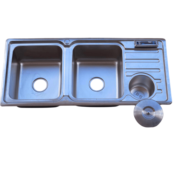 kitchen sink double bowl single drain