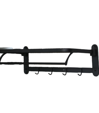 Wall-Mounted Towel Rack with Hooks