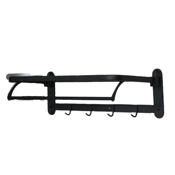 Wall-Mounted Towel Rack with Hooks