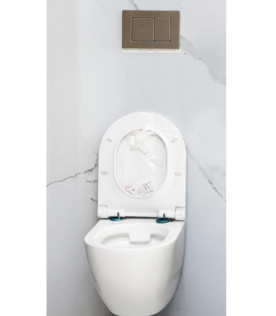 Wall-Mounted White Toilet